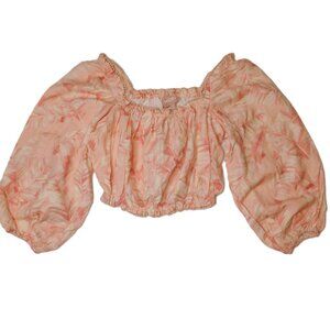 Show Me Your Mumu Claudia Crop Top in Pink Majestic Palm | Boho | EUC | M